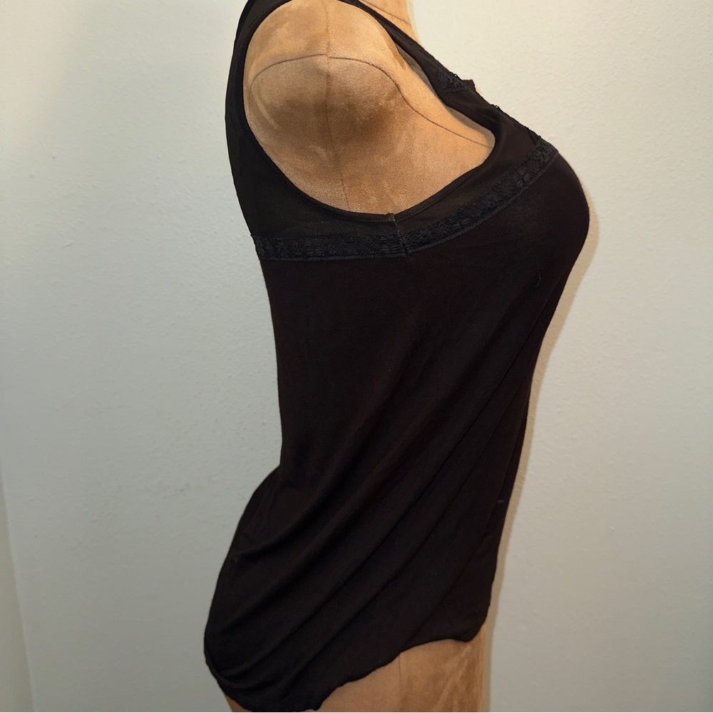 H&M Rayon & Sheer Chiffon Net Upper Chest & Back Tank Top, Black, Women’s Sz S - Picture 4 of 9